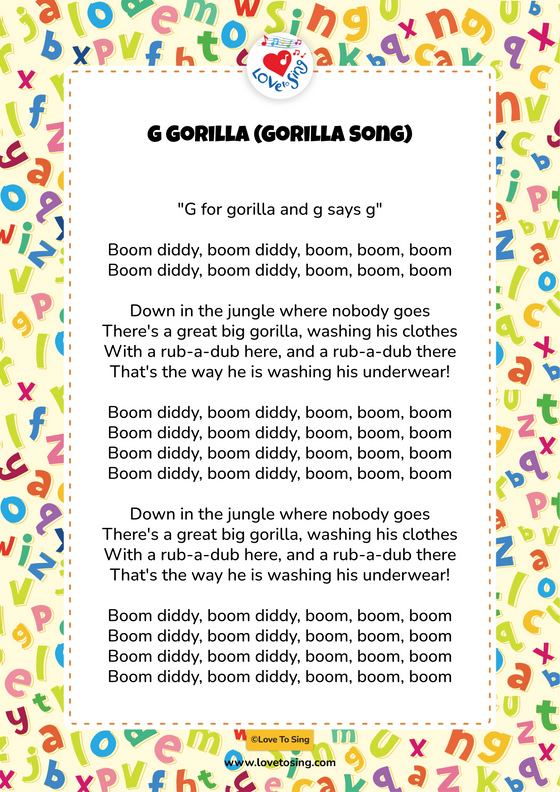 G Gorrilla (Gorilla Song)