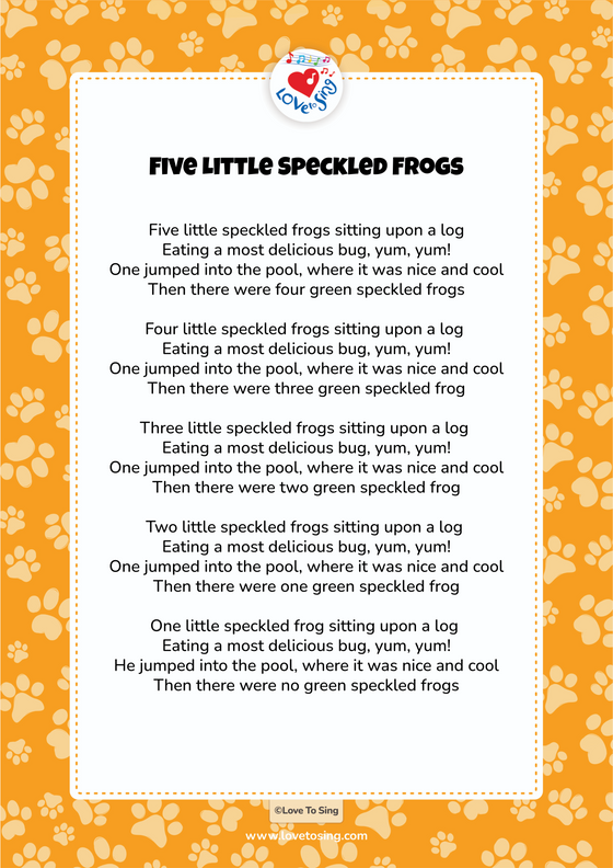 Five Little Speckled Frogs