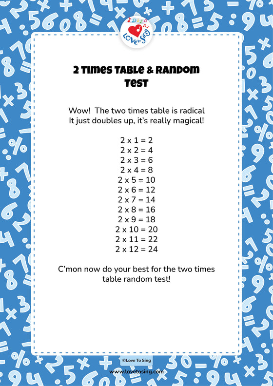 2 Times Table & Random Test