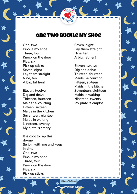 One Two, Buckle My Shoe