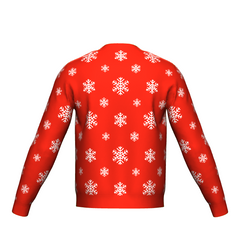 Men's Christmas Snowflake Sweater Red Trim