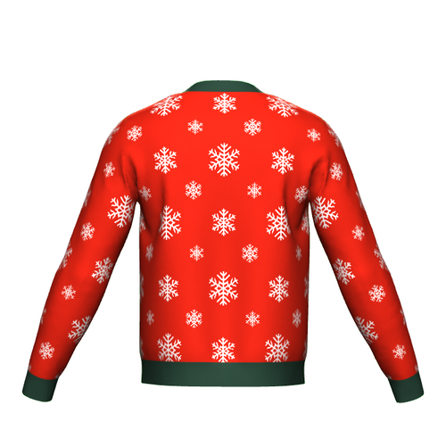Women's Christmas Snowflake Sweater Green Trim