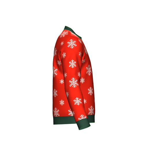 Women's Christmas Snowflake Sweater Green Trim