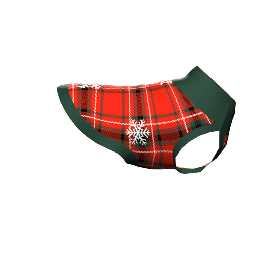 Red Tartan Knitted Christmas Pet Sweater