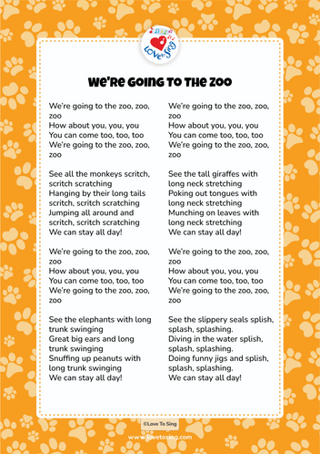 Kids Animal Song We're Going To The Zoo Lyrics | Love to Sing