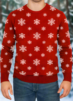 Love to Sing Christmas Snowflake Knitted Sweater with Green Trim