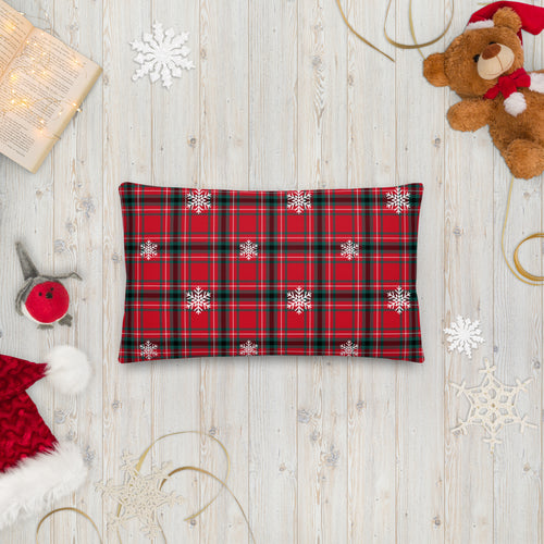 Christmas Tartan Rectangle Premium Pillow