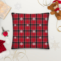 Christmas Tartan Square Premium Pillow - 22" x 22"
