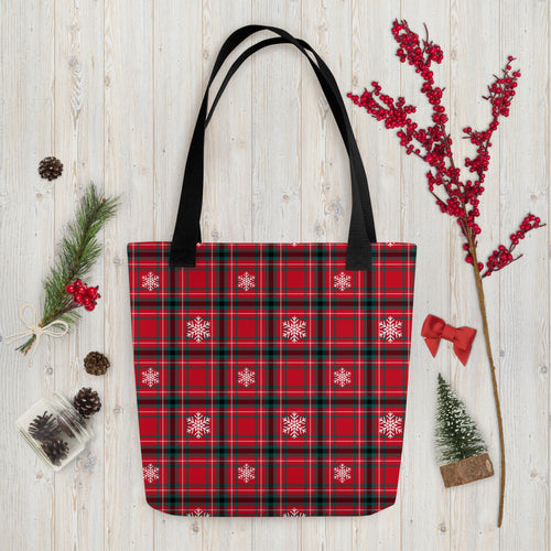 Red Tartan Christmas Tote bag