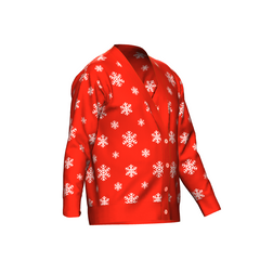 Women's Christmas Snowflake Knitted Cardigan Red Trim