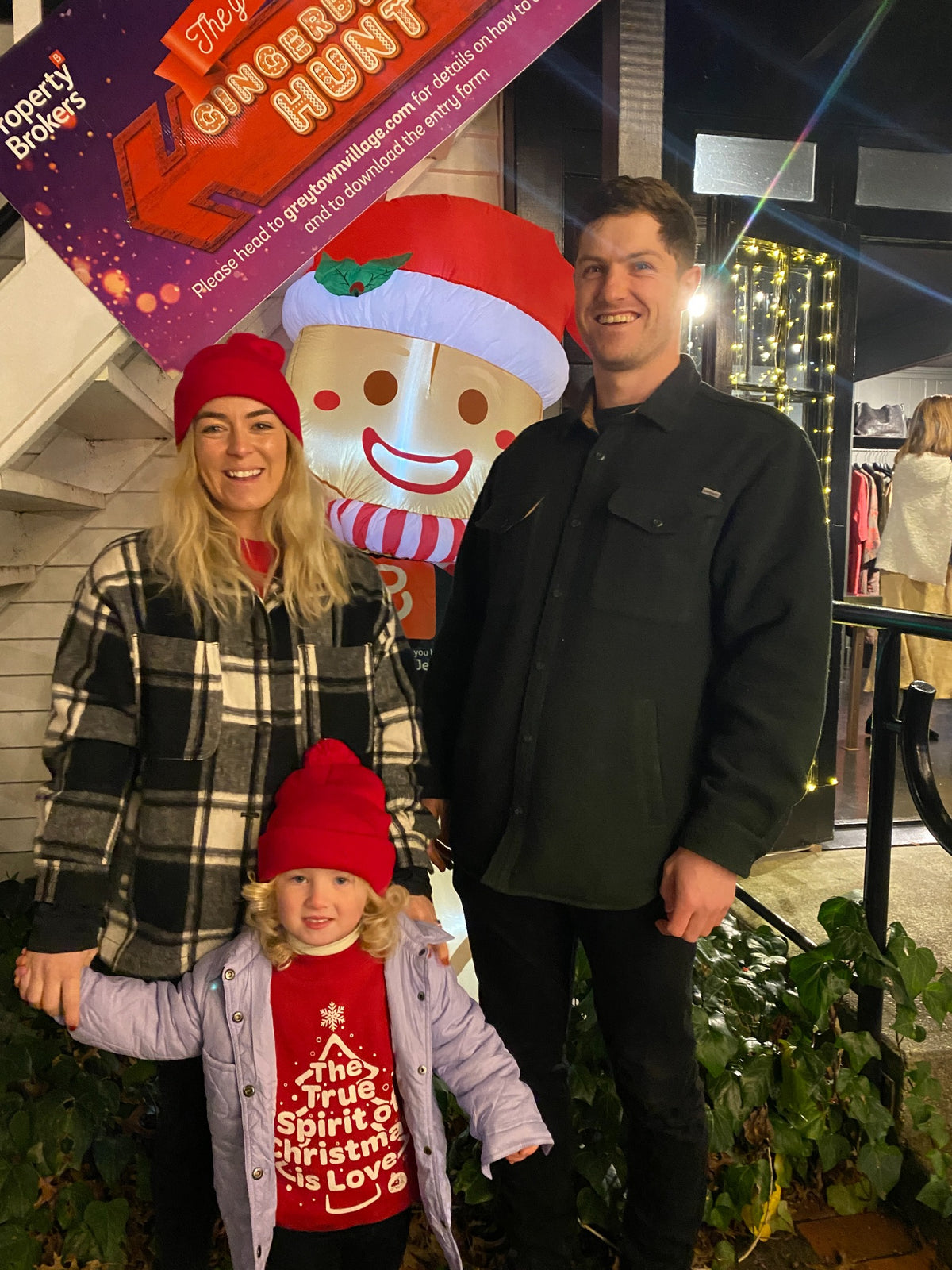 Tessa, Mark and Charlie Baker - Greytown Christmas Festival.