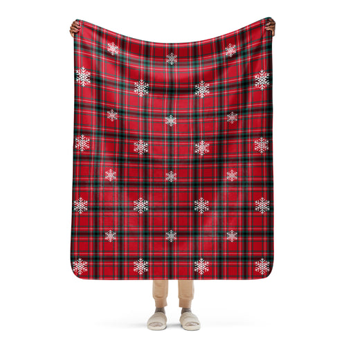Christmas Tartan Sherpa Blanket