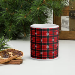 Christmas Tartan White Glossy Mug