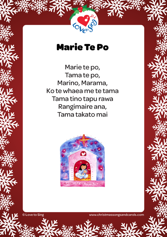 Christmas song - Marie Te Po Lyrics pdf | Christmas Songs & Carols - Love to Sing